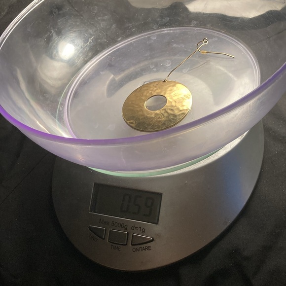 Vintage Robert Lee Morris Gold Disc Drop Earrings - Picture 4 of 4